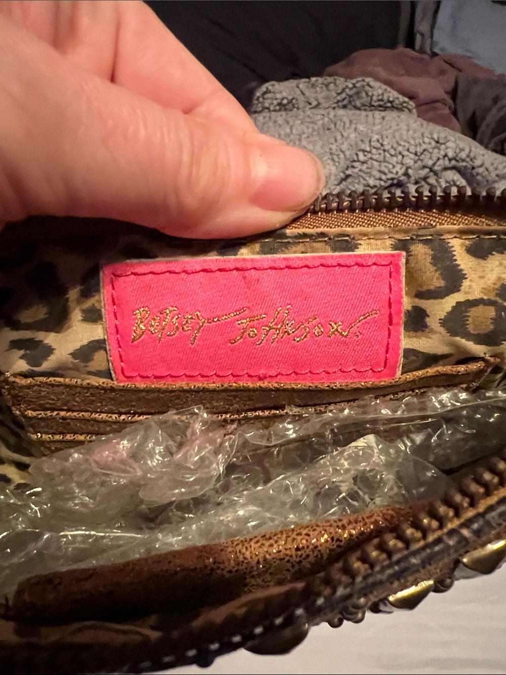 Betsey Johnson Metallic Brown Studded Wristlet - Picture 3 of 7